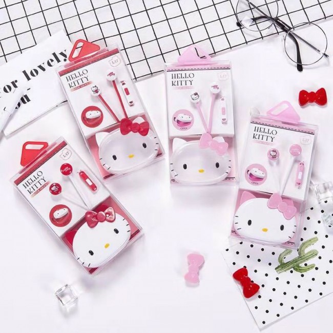 هندزفری فانتزی طرح هلو کیتی Cute hello kitty earphone L-17