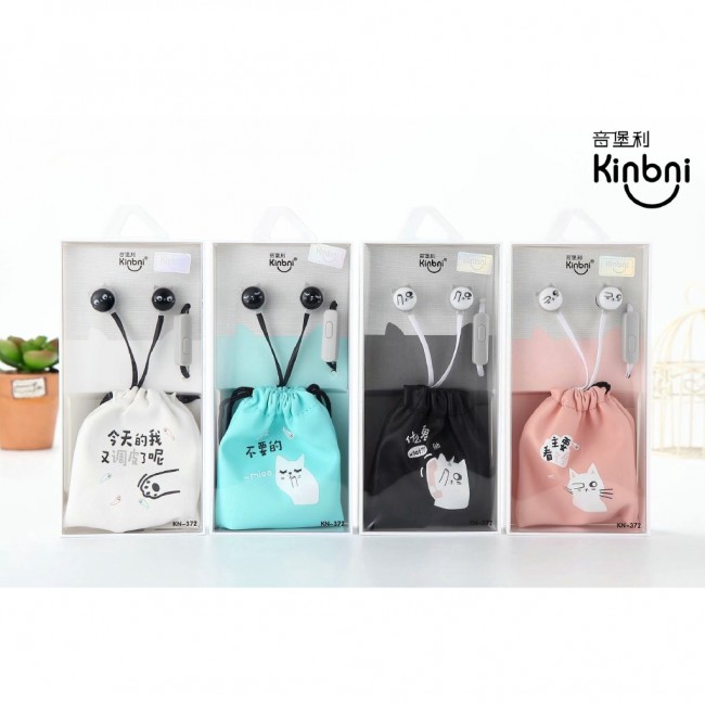 هندزفری فانتزی طرح گربه کینبنی Kinbni KN-372 super cute cat earphone