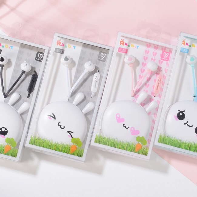 هندزفری فانتزی طرح خرگوش بانمک لاولی می Lovely me Q33 cute rabbit earphones