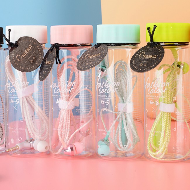 هندزفری سیمی همراه با بطری کیکا Keeka KE-5 bottle case earphone