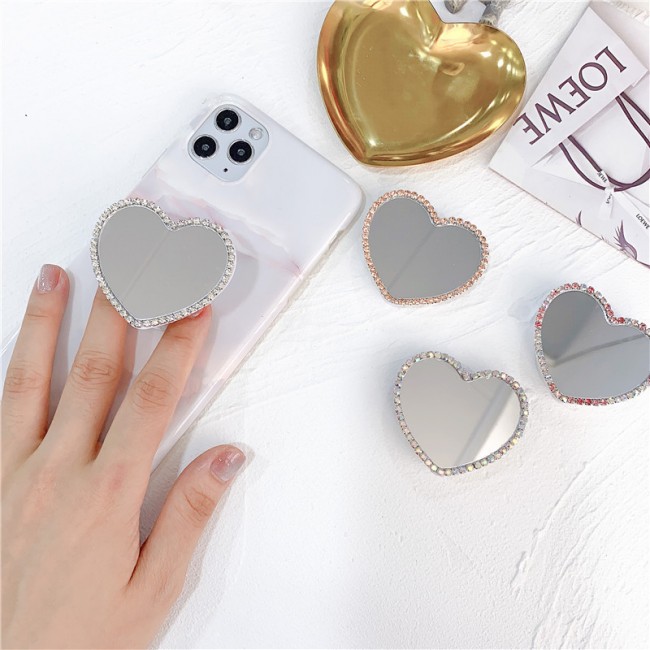 پاپ سوکت طرح قلب آیینه‌ای Diamond Love mirror pop socket