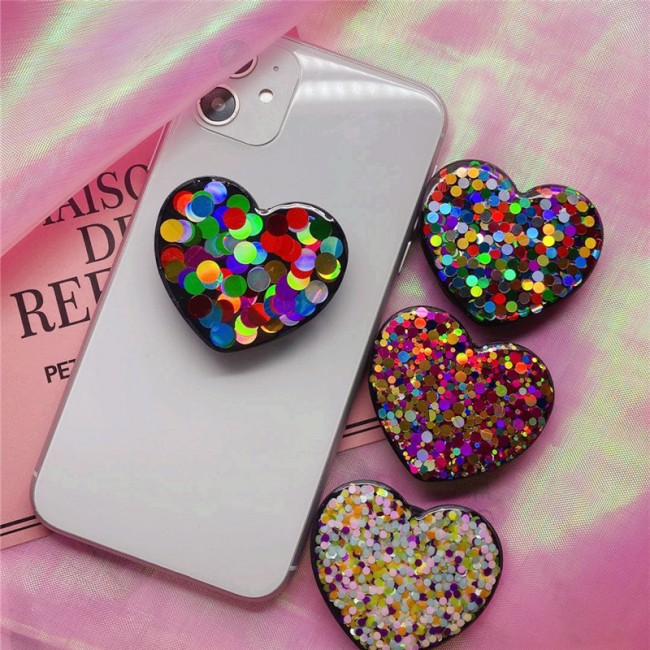 پاپ سوکت گلیتری قلب Glitter heart POP socket