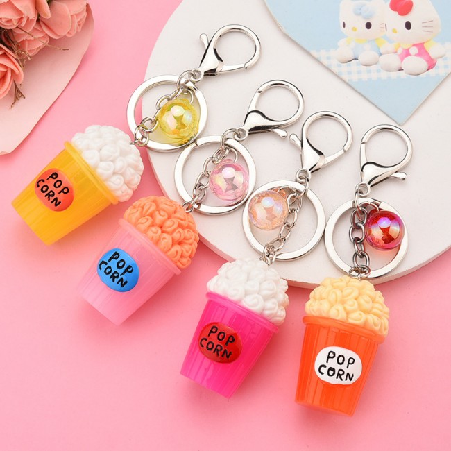 جاسوئیچی چراغ دار طرح پاپ کورن Cute Popcorn Keychain