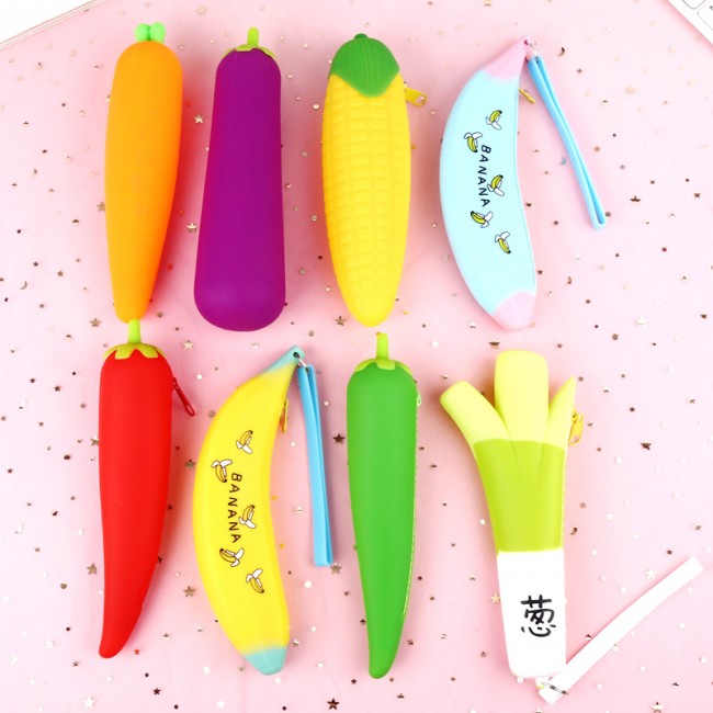 جامدادی طرح سبزیجات Cute vegetable silicone pencil case
