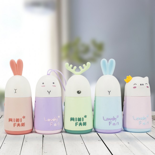 مینی فن طرح حیوانات Cartoon cute rabbit mini fan USB charging