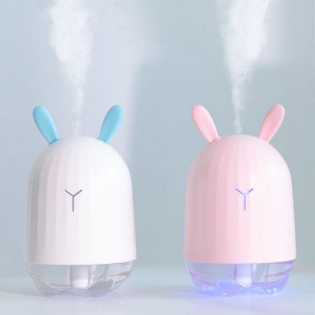 دستگاه بخور طرح خرگوش Mini cute rabbit USB and essential oil air humidifier with LED lamp