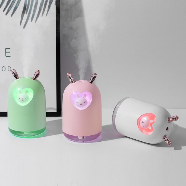 دستگاه بخور با طرح خرگوش قلبی Lovely rabbit with romantic color LED lamp air humidifier