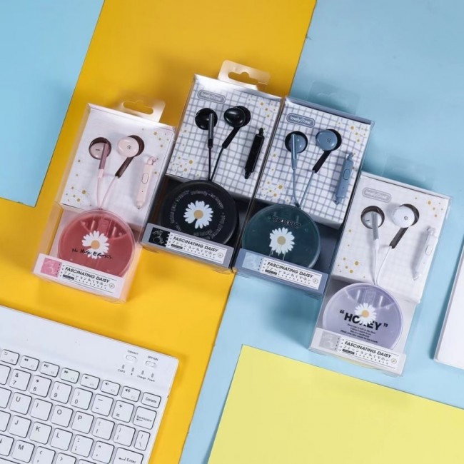 هندزفری طرح گل بابونه لاولی می Keeka Lovely me series daisy flower earphone