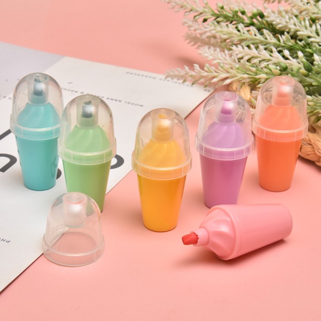 پک هایلایتر فانتزی 6 عددی طرح بستنی قیفی 179-22