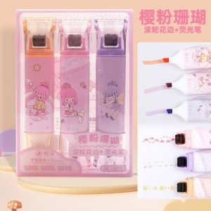 پک هایلایتر و مهر غلطکی 3 عددی دو سر  119-24