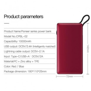 پاوربانک 10000 میلی آمپر توو TOTU Pioneer series power bank CPBL-02