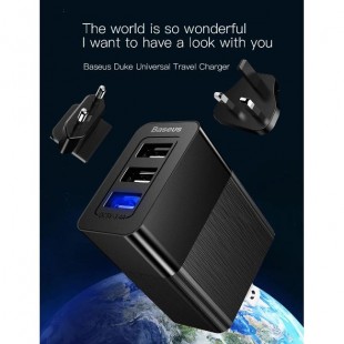 آداپتور سه خروجی بیسوس Baseus Duke Universal Travel Charger