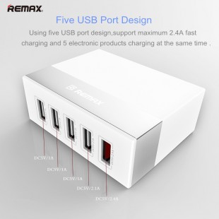 آداپتور Remax RU_U1 Adaptor Cable آداپتور 5 خروجی یو اس بی 6A ریمکس