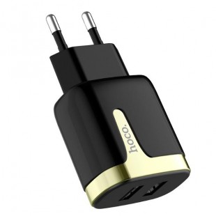 آداپتور دو خروجی هوکو Hoco C64A Engraved dual port charging adapter (EU)