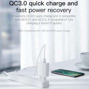 آداپتور دو خروجی یو اس بی بیسوس Baseus Speed Dual QC3.0 Quick charger U+U 30W EU