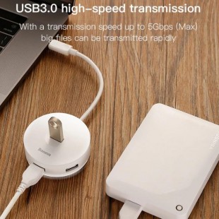 هاب آداپتور پنج خروجی بیسوس Baseus round Box HUB USB 3.0 to USB3.0 USB2.0 Adapter