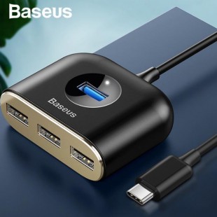 هاب آداپتور چهار پورت بیسوس Baseus Square Round USB 3.0 Hub CAHUB-AY01