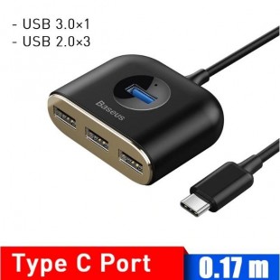 هاب آداپتور چهار پورت بیسوس Baseus Square Round USB 3.0 Hub CAHUB-AY01