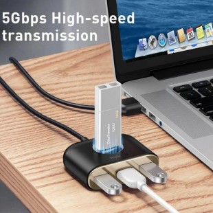 هاب آداپتور چهار پورت بیسوس Baseus Square Round USB 3.0 Hub CAHUB-AY01