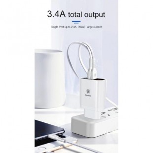 آداپتور 3 پورت هوشمند بیسوس Baseus Mirror Lake Intelligent Digital Display 3USB Travel Charger 3.4A