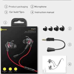 هدست سیم دار با جک 3.5 میلی متری بیسوس Baseus GAMO Wired Earphone H15