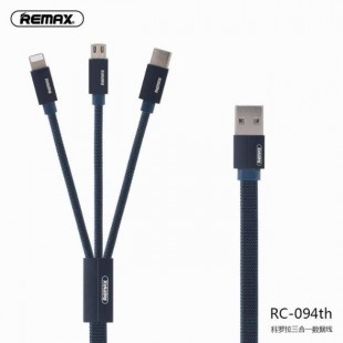 کابل شارژ 3 خروجی ریمکس REMAX KEROLLA Data Cable Lightning/Micro/Type-C RC-094th
