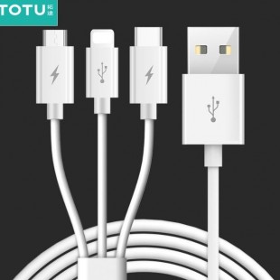 کابل شارژ سه خروجی توتو Totu Glory Series 3in1 Cable 2.1A