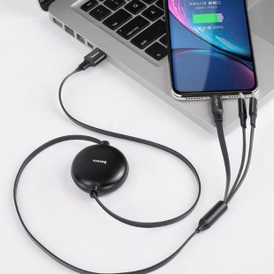 کابل شارژ 3 خروجی بیسوس Baseus Octopus 3in1 Adjustable Cable