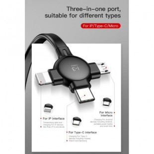 کابل شارژ جمع شونده 3 خروجی آیفون/اندروید/تایپ سی بیسوس Baseus Little Octopus 3in1 cable USB