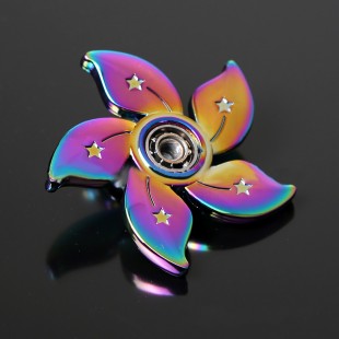 اسپینر Rainbow Fidget Spinner - اسپینر فلزی پنج پره رنگین کمانی طرح گل