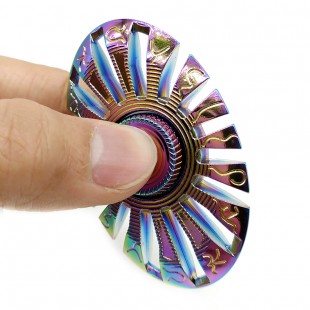 اسپینر اسپینر فلزی طرح بیضی رنگین کمانی با خطای دید - Colorful Metal Fidget Spinner