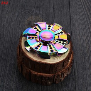 اسپینر  فلزی هفت پره رنگین کمانی - Colorful Metal Fidget Spinner