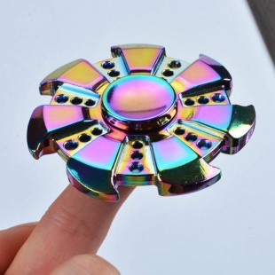 اسپینر  فلزی هفت پره رنگین کمانی - Colorful Metal Fidget Spinner