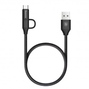 کابل شارژ یک متری اندروید و آیفون بیسوس Baseus Yiven 2in1 Micro/iOs Cable