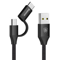 کابل شارژ یک متری اندروید و آیفون بیسوس Baseus Yiven 2in1 Micro/iOs Cable