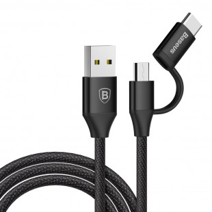 کابل شارژ یک متری اندروید و آیفون بیسوس Baseus Yiven 2in1 Micro/iOs Cable