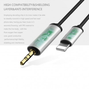 کابل Aux Baseus Audio Cable 2M Aux Cable تبدیل لایتینگ به خروجی جک 3.5 میلی متری بیسوس