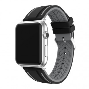 لوازم جانبی ساعت سیلیکونی Band Black With Red Line Smart Watch Apple Watch 42mm
