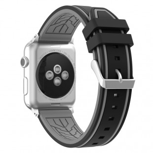 لوازم جانبی ساعت سیلیکونی Band Black With Red Line Smart Watch Apple Watch 38mm