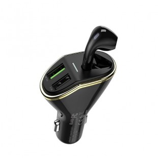 هندزفری بلوتوث و شارژ فندکی دو خروجی هوکو Hoco E47 Traveller Wireless Headset Car Charger