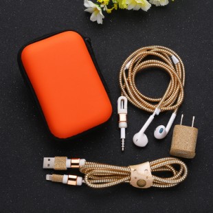 پک محافظ کابل پک محافظ کابل اکلیلی + کیف هندزفری مستطیل Full Pack Cable Protector