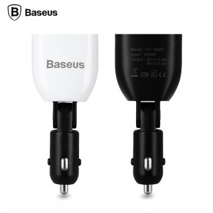 شارژر فندکی Baseus With Display Car charger Cable USB شارژر فندکی دو پورت 5V 3.4A + نمایشگر بیسوس