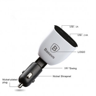 شارژر فندکی کابل شارژ Baseus Cable USB Car Charger