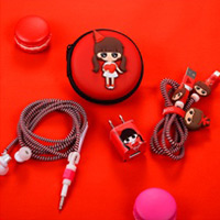 پک محافظ کابل پلاستیکی  + کیف هندزفری دایره ای  Girl Pack HandsFree