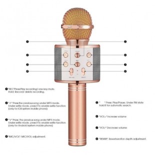 اسپیکر بلوتوث طرح میکروفون مدل Ws 858 Bluetooth Speaker