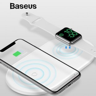 شارژر وايرلس گوشی و اپل واچ بيسوس Baseus Smart 2in1 Wireless Charger