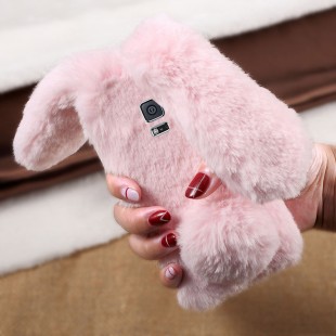 قاب ژله ای خزدار Rabbit Fur Pearl ear Case for Samsung Galaxy Note 3