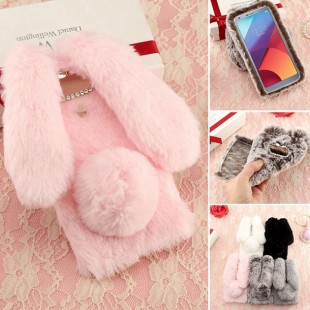 قاب ژله ای خزدار Rabbit Fur Pearl ear Case Samsung Galaxy J7 Pro