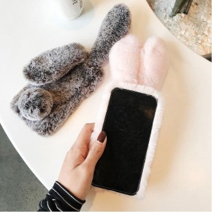 قاب ژله ای خزدار خرگوشی Rabbit Fur Case Galaxy J8 2018