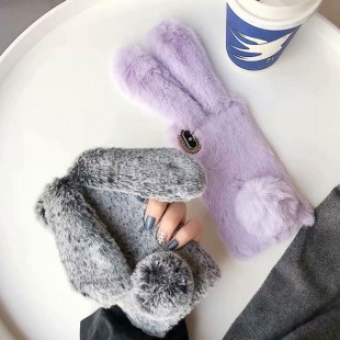 قاب ژله ای خزدار خرگوشی Rabbit Fur Case Galaxy A6 Plus 2018